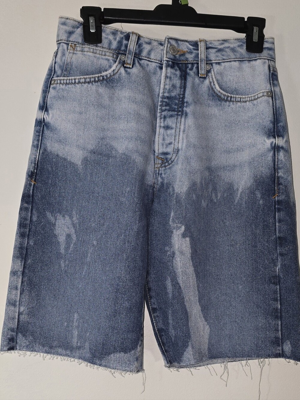 Topman Two-Tone Light Blue Denim Shorts